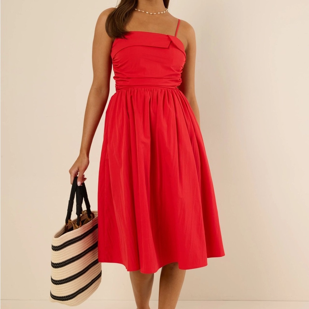 Elegant Red Midi Dress